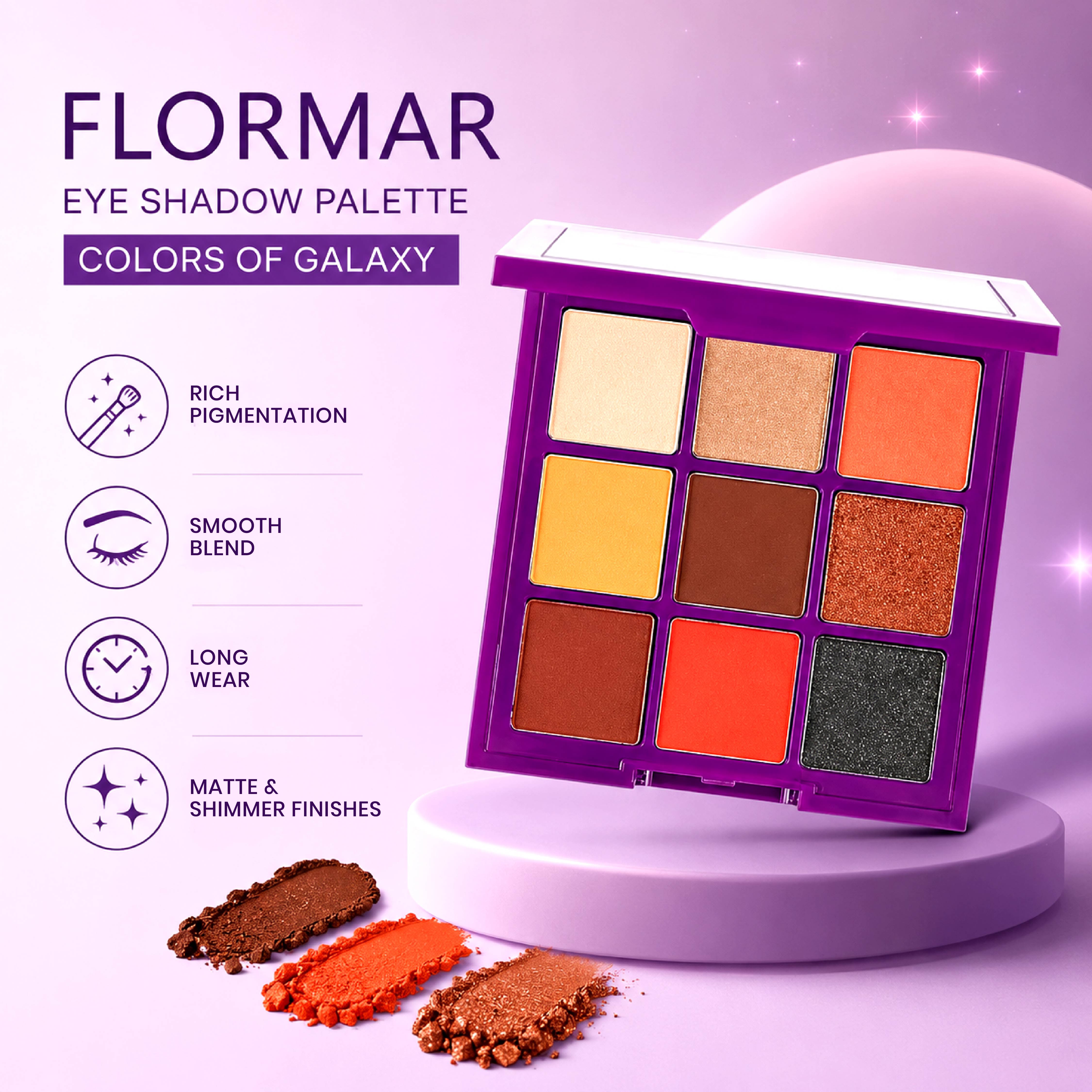 FLORMAR EYE SHADOW PALETTE COLORS OF GALAXY