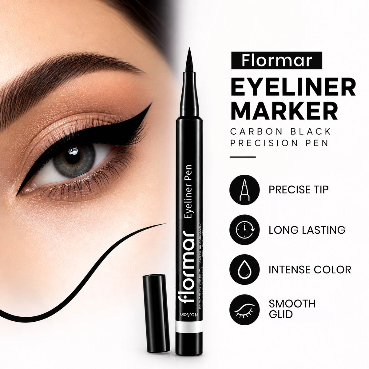 Flormar Eyeliner Marker Carbon Black Precision Pen