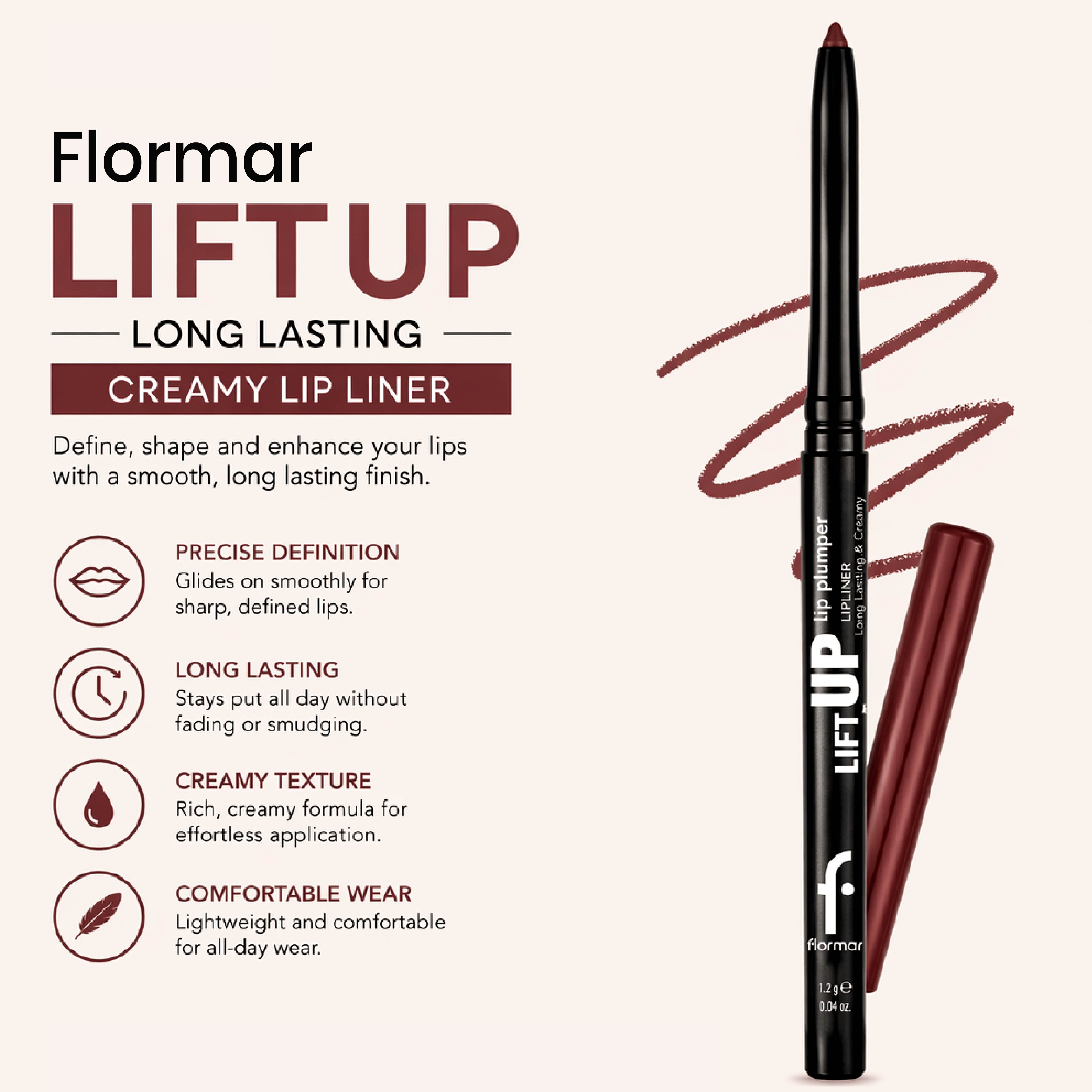 FLORMAR LIPLINER LIFT UP LONG LASTING CREAMY LIP LINER