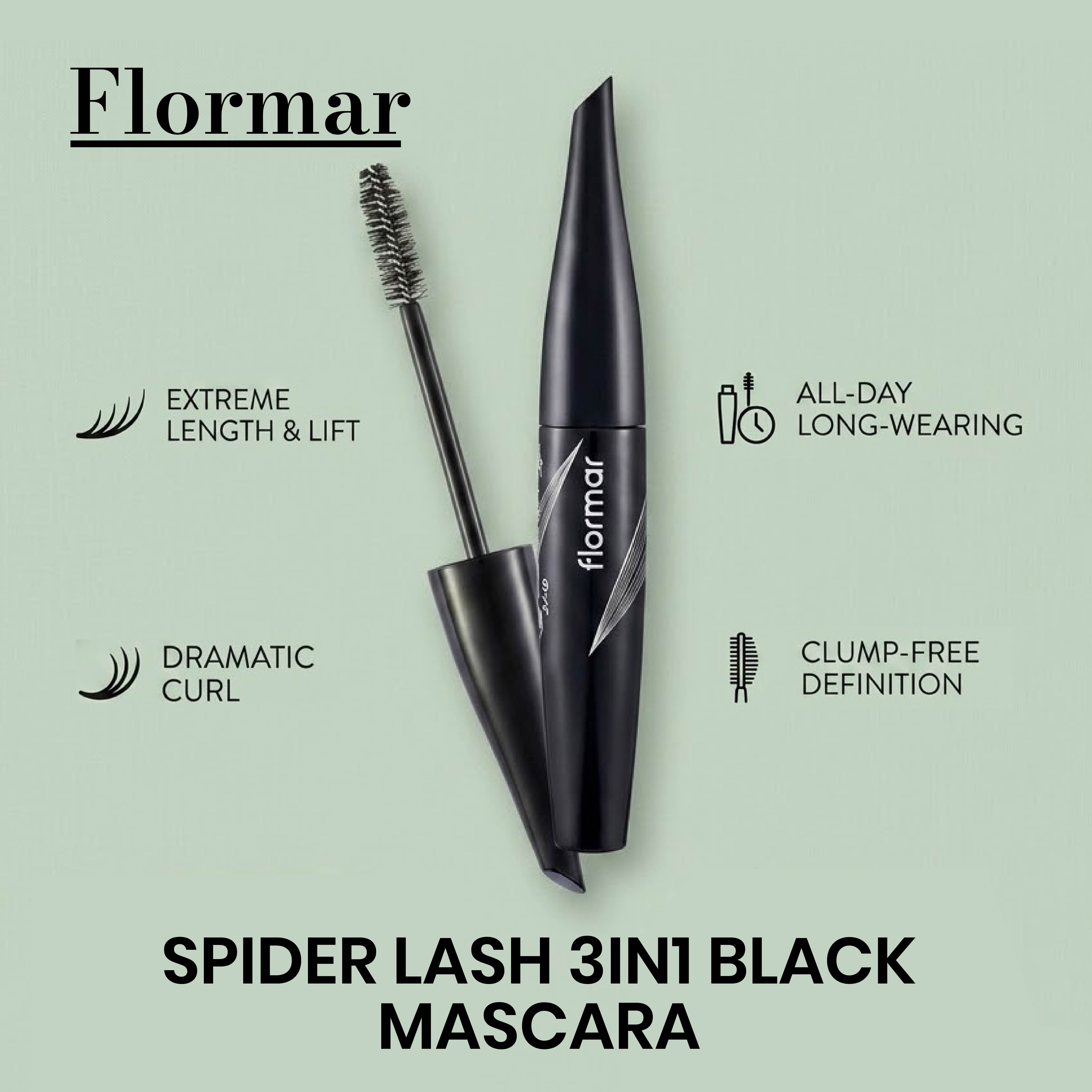 FLORMAR MASCARA SPIDER LASH 3IN1 BLACK