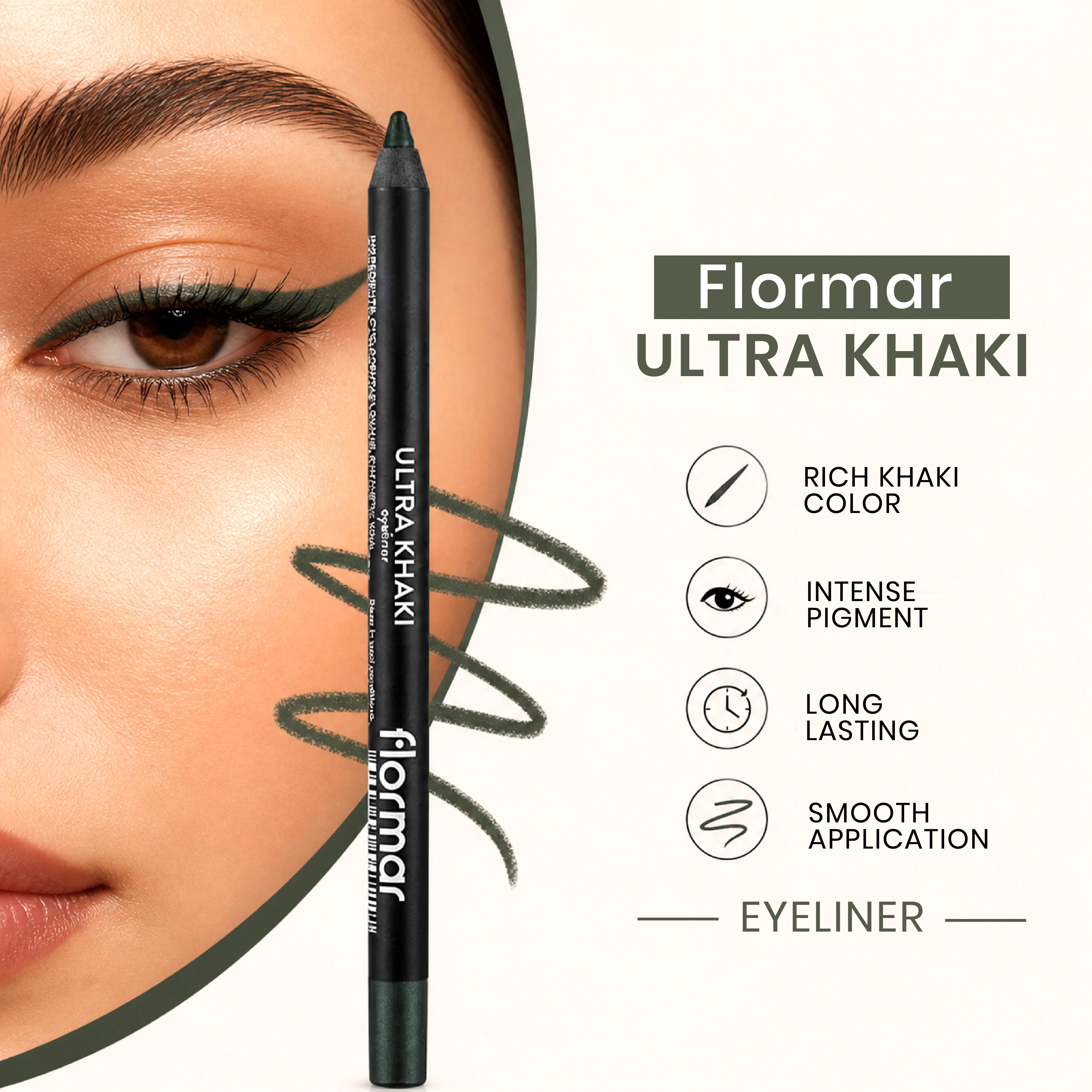 FLORMAR EYELINER ULTRA KHAKI